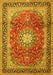 Machine Washable Persian Yellow Traditional Rug, wshtr4453yw