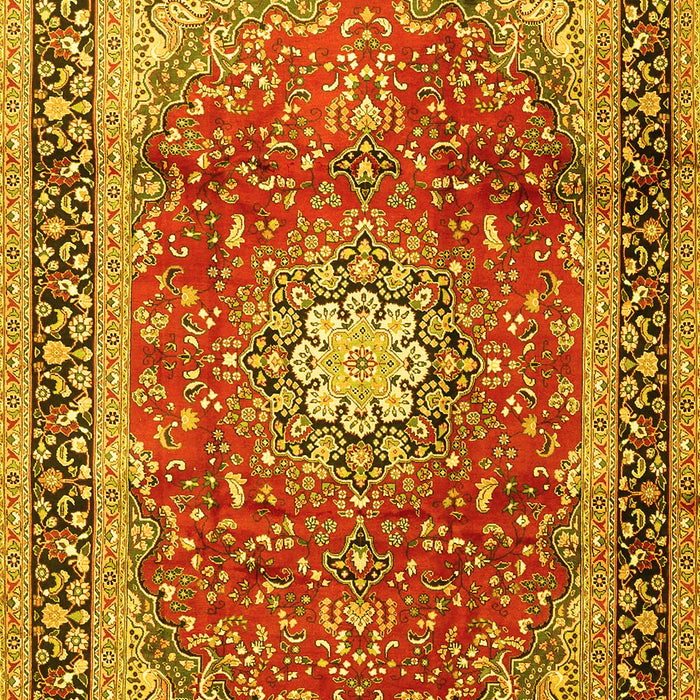 Machine Washable Persian Yellow Traditional Rug, wshtr4453yw