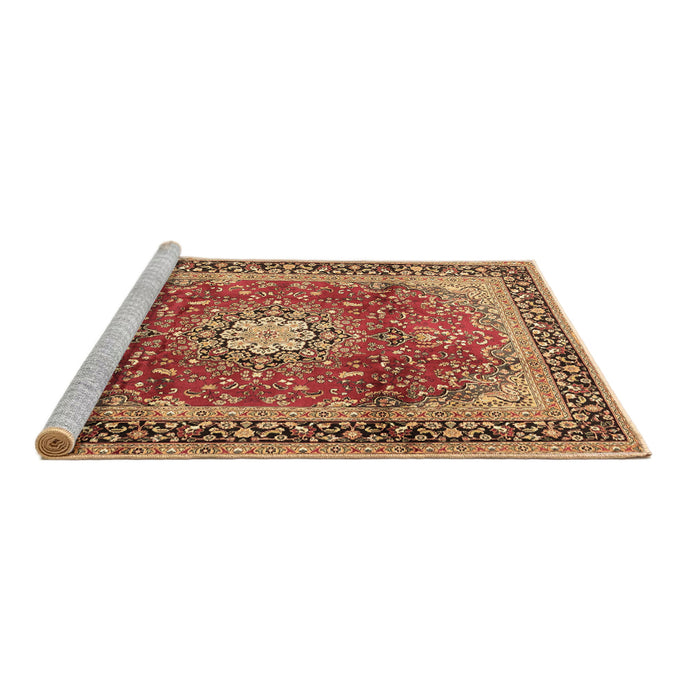 Sideview of Machine Washable Persian Brown Traditional Rug, wshtr4453brn