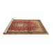 Sideview of Machine Washable Persian Brown Traditional Rug, wshtr4453brn