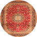 Square Persian Orange Traditional Rug, tr4453org