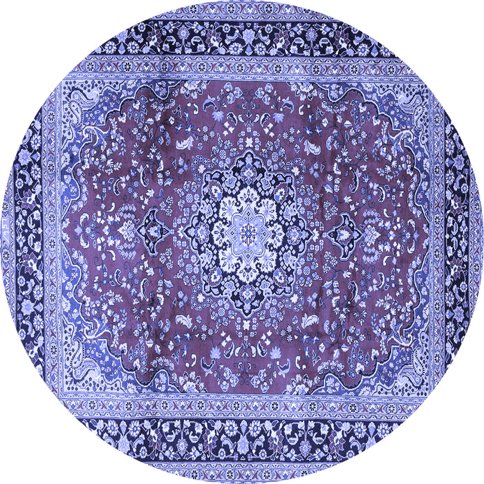 Round Persian Blue Traditional Rug, tr4453blu