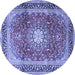 Round Persian Blue Traditional Rug, tr4453blu