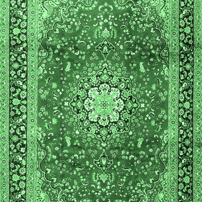 Machine Washable Persian Emerald Green Traditional Area Rugs, wshtr4453emgrn