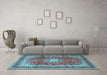 Machine Washable Persian Light Blue Traditional Rug in a Living Room, wshtr4453lblu