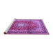 Sideview of Machine Washable Persian Purple Traditional Area Rugs, wshtr4453pur