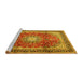 Sideview of Machine Washable Persian Yellow Traditional Rug, wshtr4453yw