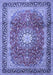 Machine Washable Persian Blue Traditional Rug, wshtr4453blu