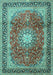 Machine Washable Persian Turquoise Traditional Area Rugs, wshtr4453turq