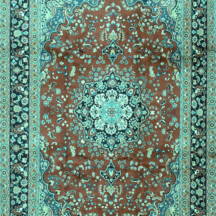 Machine Washable Persian Turquoise Traditional Area Rugs, wshtr4453turq