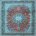 Square Machine Washable Persian Light Blue Traditional Rug, wshtr4453lblu