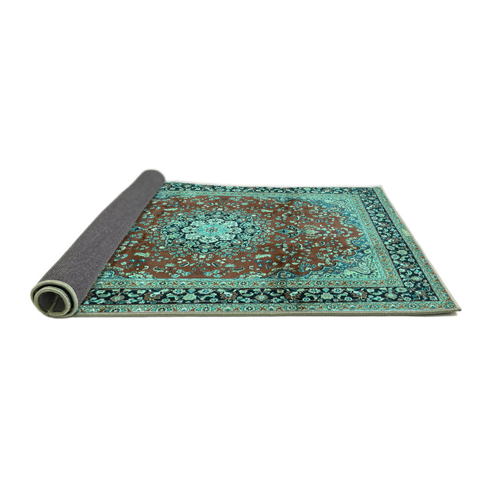 Sideview of Persian Turquoise Traditional Rug, tr4453turq