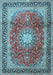 Machine Washable Persian Light Blue Traditional Rug, wshtr4453lblu