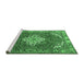 Sideview of Machine Washable Persian Emerald Green Traditional Area Rugs, wshtr4454emgrn