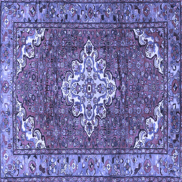 Square Machine Washable Persian Blue Traditional Rug, wshtr4454blu
