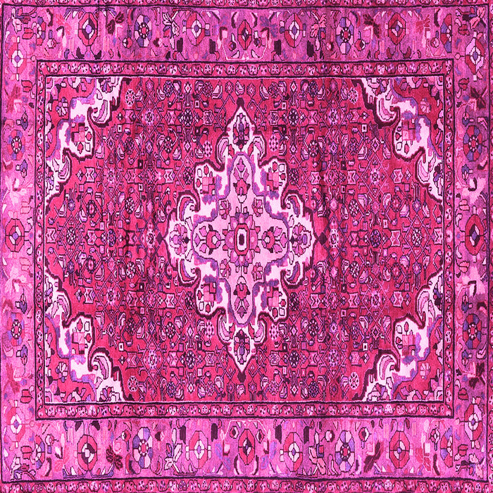 Square Machine Washable Persian Pink Traditional Rug, wshtr4454pnk