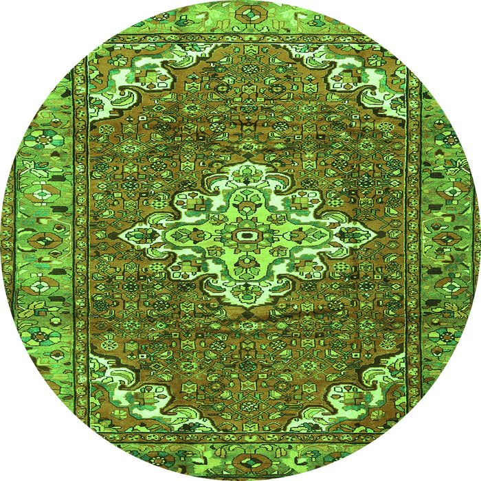 Square Persian Green Traditional Rug, tr4454grn