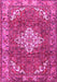 Machine Washable Persian Pink Traditional Rug, wshtr4454pnk