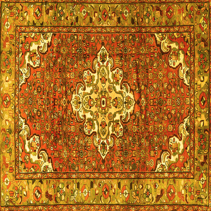 Square Persian Yellow Traditional Rug, tr4454yw