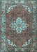 Machine Washable Persian Light Blue Traditional Rug, wshtr4454lblu