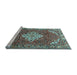 Sideview of Machine Washable Persian Light Blue Traditional Rug, wshtr4454lblu