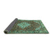 Sideview of Persian Turquoise Traditional Rug, tr4454turq