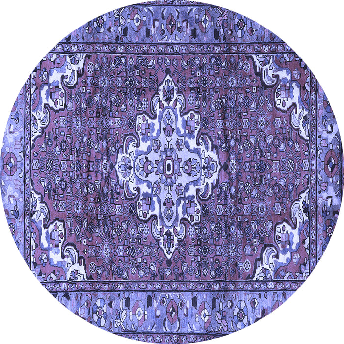 Round Persian Blue Traditional Rug, tr4454blu