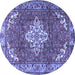 Round Persian Blue Traditional Rug, tr4454blu