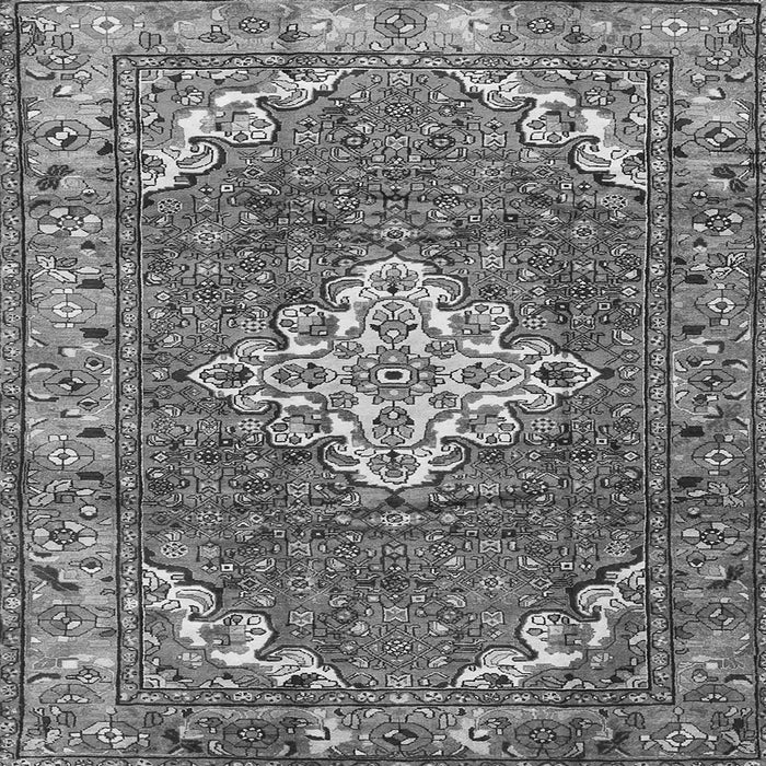 Round Machine Washable Persian Gray Traditional Rug, wshtr4454gry