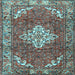 Square Machine Washable Persian Light Blue Traditional Rug, wshtr4454lblu