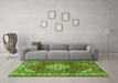 Machine Washable Persian Green Traditional Area Rugs in a Living Room,, wshtr4454grn