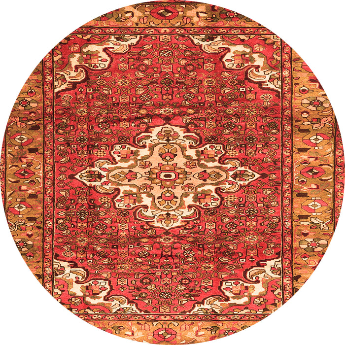 Machine Washable Persian Orange Traditional Area Rugs, wshtr4454org