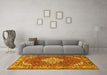 Machine Washable Persian Yellow Traditional Rug in a Living Room, wshtr4454yw