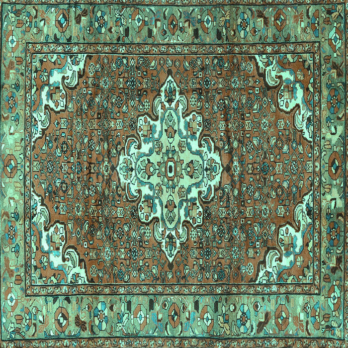 Square Persian Turquoise Traditional Rug, tr4454turq