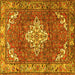 Square Machine Washable Persian Yellow Traditional Rug, wshtr4454yw