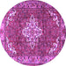 Round Persian Purple Traditional Rug, tr4454pur