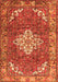 Serging Thickness of Machine Washable Persian Orange Traditional Area Rugs, wshtr4454org