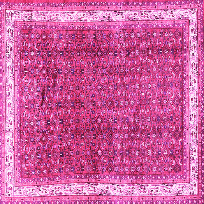 Square Machine Washable Persian Pink Traditional Rug, wshtr4455pnk