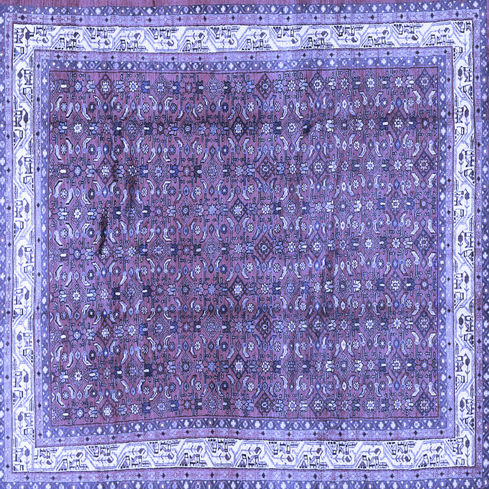 Square Machine Washable Persian Blue Traditional Rug, wshtr4455blu