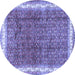 Round Persian Blue Traditional Rug, tr4455blu