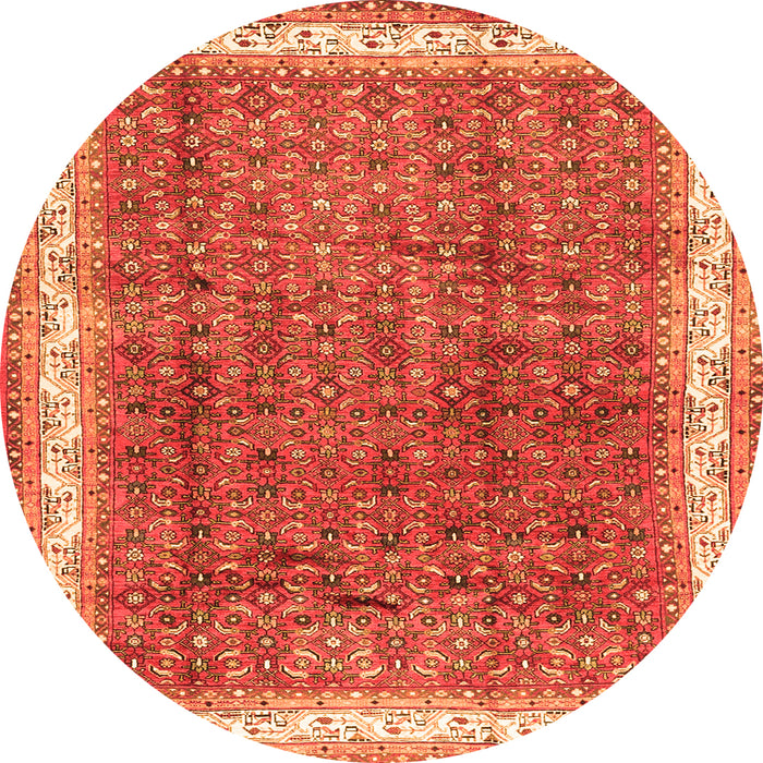 Machine Washable Persian Orange Traditional Area Rugs, wshtr4455org