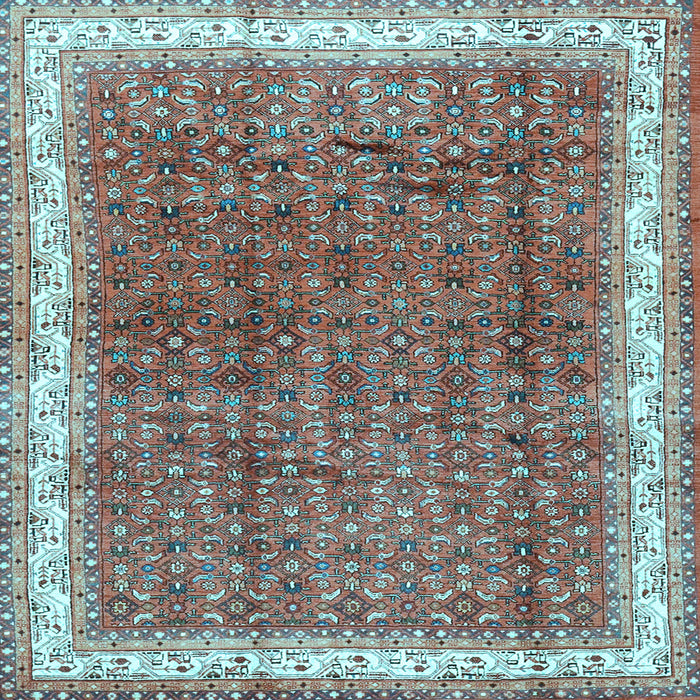 Square Machine Washable Persian Light Blue Traditional Rug, wshtr4455lblu