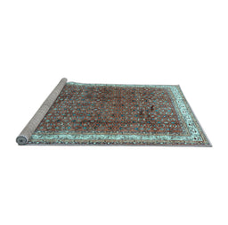 Sideview of Machine Washable Persian Light Blue Traditional Rug, wshtr4455lblu