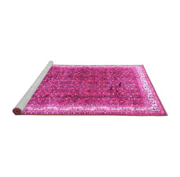 Sideview of Machine Washable Persian Pink Traditional Rug, wshtr4455pnk