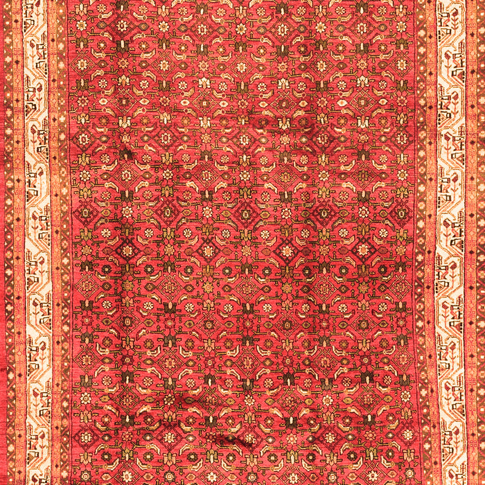 Serging Thickness of Machine Washable Persian Orange Traditional Area Rugs, wshtr4455org