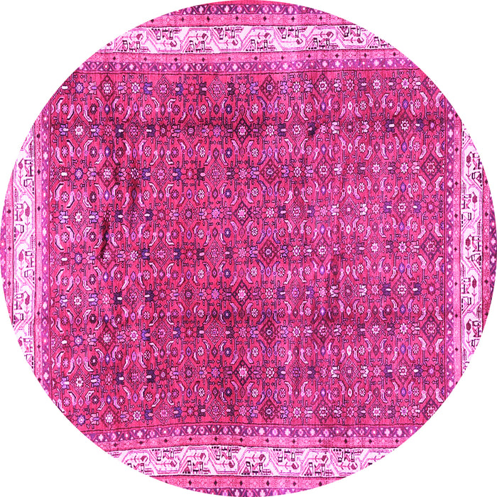 Round Persian Pink Traditional Rug, tr4455pnk