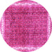 Round Persian Pink Traditional Rug, tr4455pnk