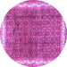 Round Persian Purple Traditional Rug, tr4455pur