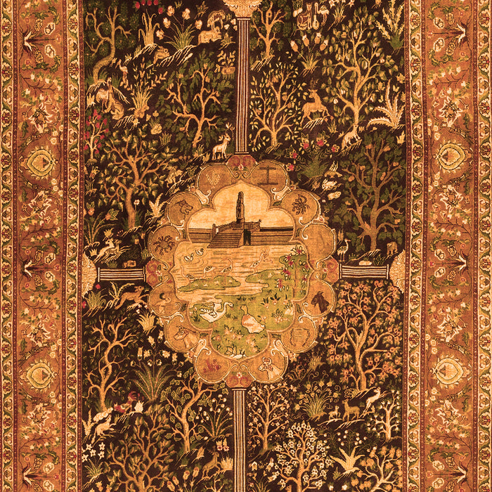 Serging Thickness of Machine Washable Persian Orange Traditional Area Rugs, wshtr4456org