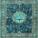 Square Persian Light Blue Traditional Rug, tr4456lblu